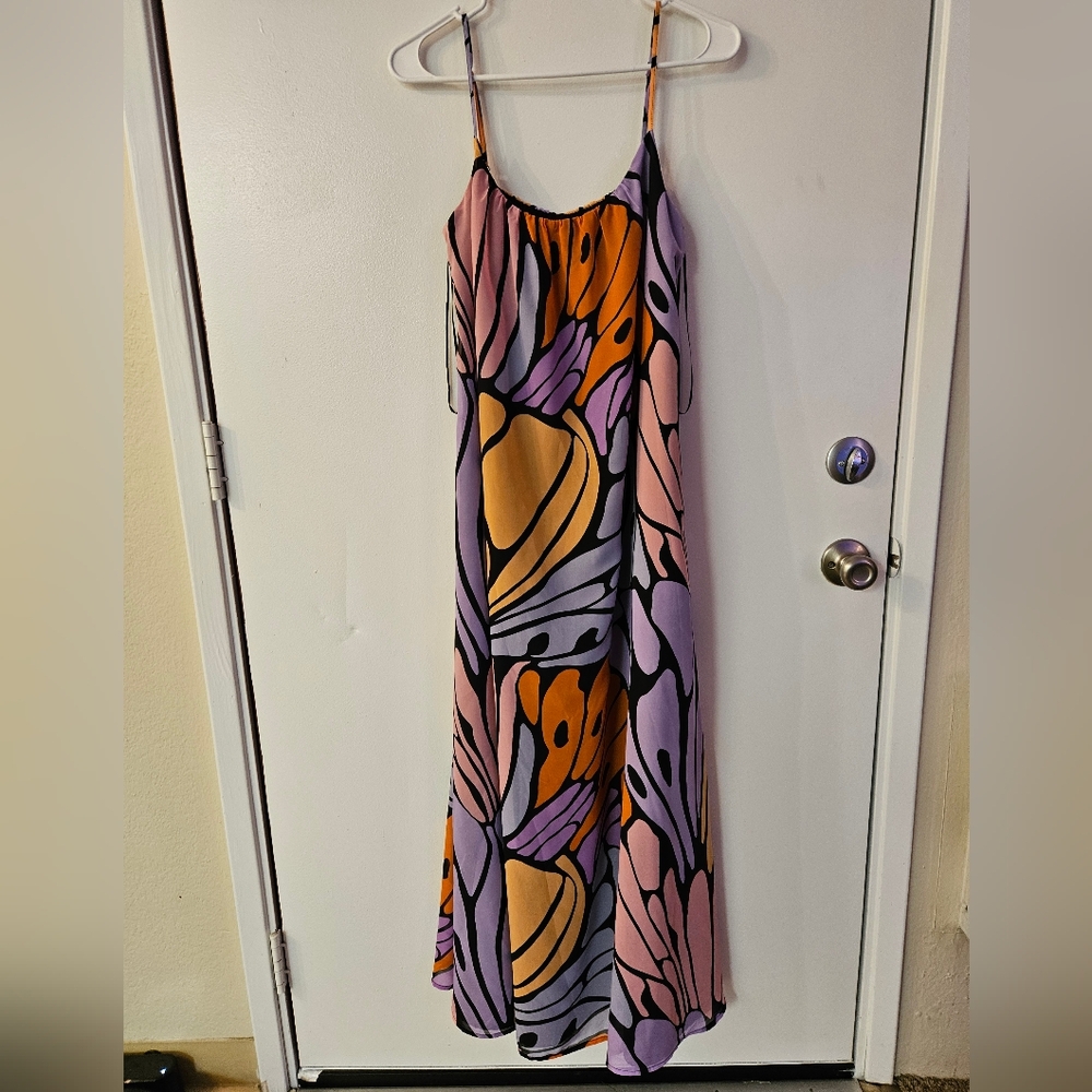 Sam Edelman Vibrant Maxi Dress in Pink, Purple, and Orange
